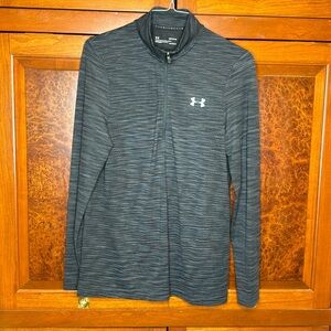 Under armor men’s M fitted heatgear black spacedye 1/4 zip, NWT, excellent cond